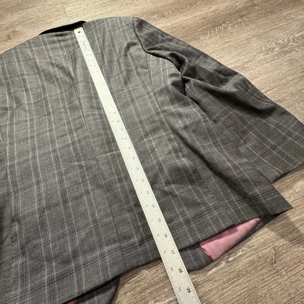 Zanetti Porto Blazer Men 42S Gray Plaid Wool Lanificio Di Biella Luxury Coat